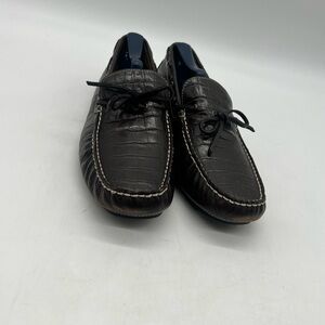 Cole Haan Men’s 10M Dark Crocodile Leather Driving Mocs Moccasins shoes.